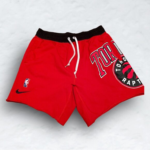 NIKE Toronto Raptors Courtside Fleece Shorts - Picture 1 of 4